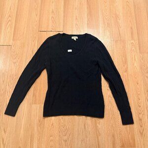 St. John’s Bay Black Ribbed Knit Scoop Neck Sweater